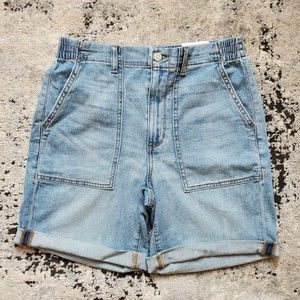 Sonoma Goods for Life Bermuda Hi Rise Shorts Womens Cuffed Size 10 Stretch Blue